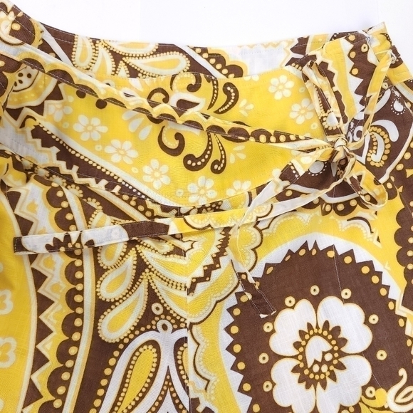 TALBOTS Petites Yellow White Brown Skirt Size 6p - Picture 7 of 16